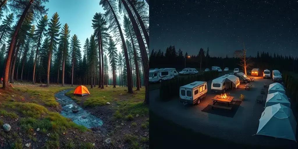 Diferença entre camping selvagem e camping estruturado: qual escolher em 2024?